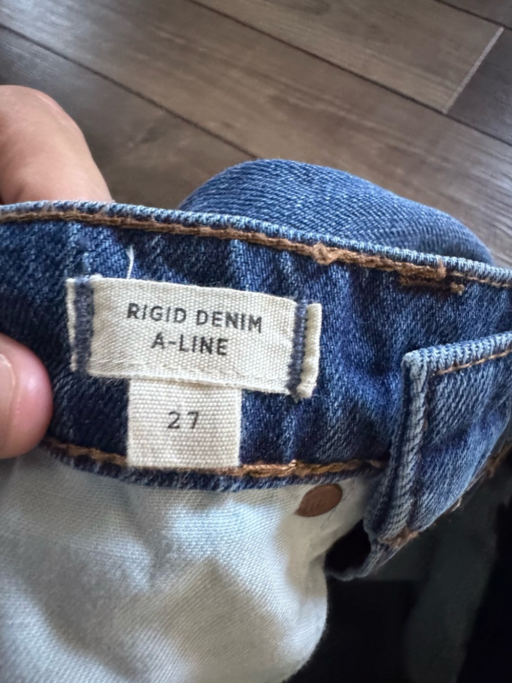 Madewell Denim A-Line Skirt with Frayed Hem - Picture 3 of 5
